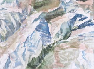 Google Earth Hannibal (Alpes), aquarelle, Matthieu Montchamp