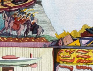 Inland Voyages in An Inland Voyage (détail), peinture, Mira Sanders