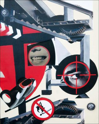 Hommage à Malevitch / Pont levé, peinture, Peter Klasen