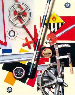 Hommage à Malevitch / Volant, peinture, Peter Klasen