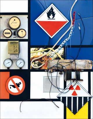 Hommage à Mondrian / Manomètre, peinture, Peter Klasen