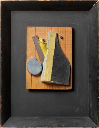 Sans Titre (Merzrelief, Blau, Beige), relief, Kurt Schwitters