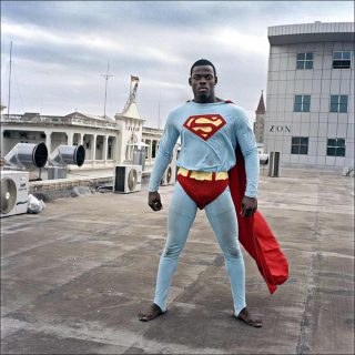 Maputo Diary, Superman on the roof of the new shopping mall, photo, Ditte Haarløv Johnsen