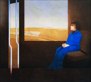 Azzedine dans un train de Paris à Hambourg, peinture, Christoph von Weyhe