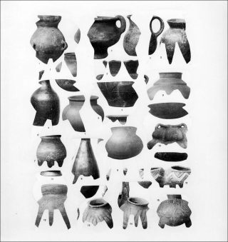 Geodesia y antropometria (vasijas), collage, Asier Mendizabal