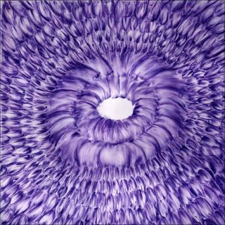 Pastel violet sur calque, dessin, Mâkhi Xenakis