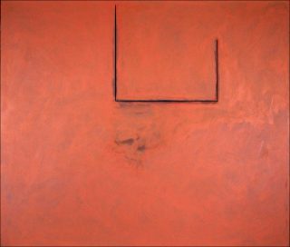 Premonition Open with Flesh over Grey, peinture, Robert Motherwell