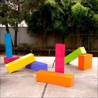 Rearrangeable Rainbow Blocks, installation, Judy Chicago