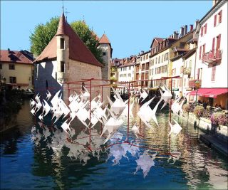 Origamis,installation, Antoine Milian