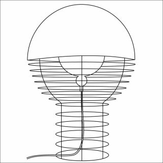 Verner Panton, Wire lamp, 1972. Esquisse de Richard Serrault