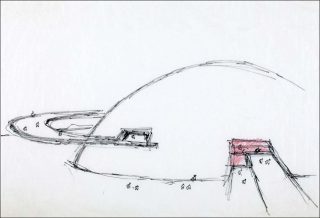 Oscar Niemeyer, collage sans titre