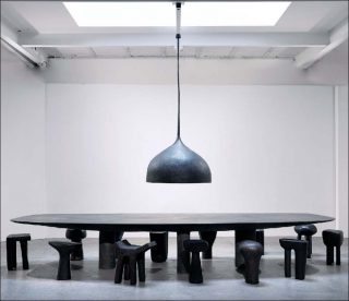 Guillaume Bardet, Lustre, Grande Table et 13 Tabourets, 2019