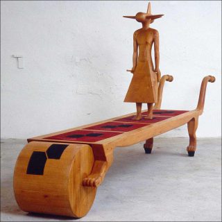 Jean-Louis Faure, Brouette sacrée à déroulement funèbre négatif, 1981.