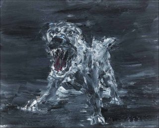 Yan Pei-Ming,Chien de nuit, 2014.