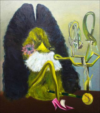 Gorka Mohamed, Portrait of Louis XIV with an Imaginery Prosthetic Cubist Leg, 2018.