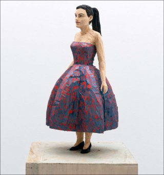 Stephan Balkenhol, Woman with Glossy Evening Dress, 2018.