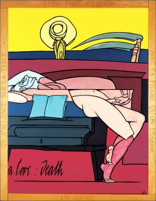 Valerio Adami, Un amore : la morte, 1990.