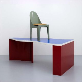 Alessandro Mendini, bureau Bandiera et chaise Biribi, 1988