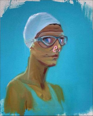 Nina Childress, Autoportrait au pince-nez, 2019.