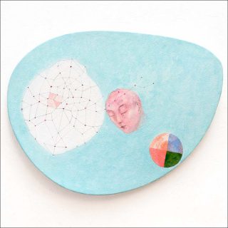 Antoine Petel, Bulle de pensée, bleue, 2019.