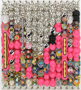 Jacob Hashimoto, Collapse of Acres of Endless Sand, 2019.