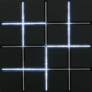 François Morellet, Néon 0°, 90° avec 4 rythmes interférents, 1965.